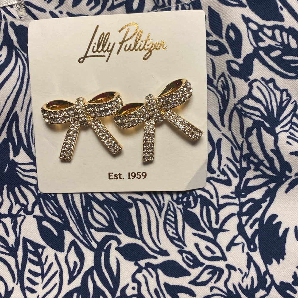Lilly Pulitzer crystal bow earrings 💞